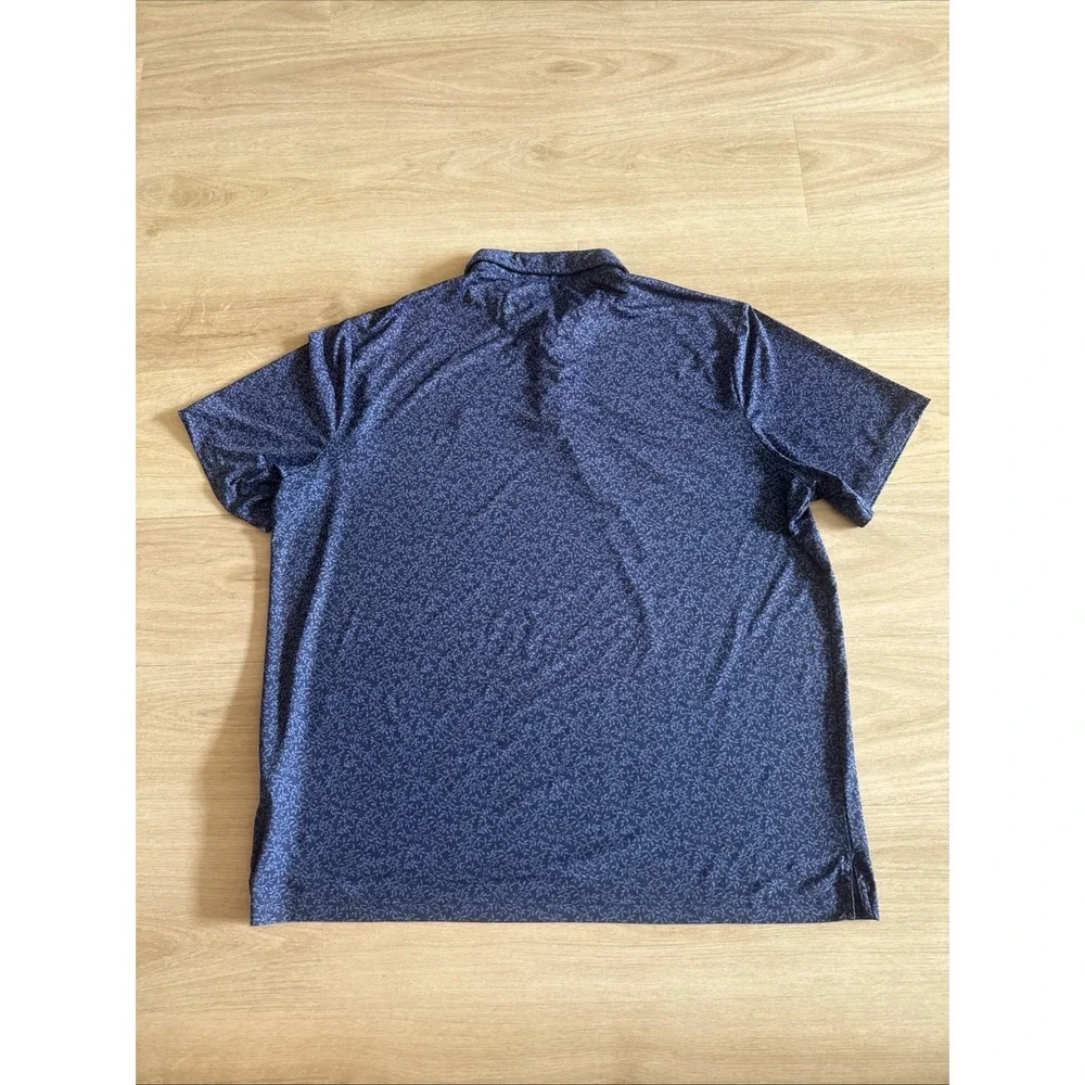 Polo Ralph Lauren Mens XL Polo Shirt Floral Leaves Blue Performance